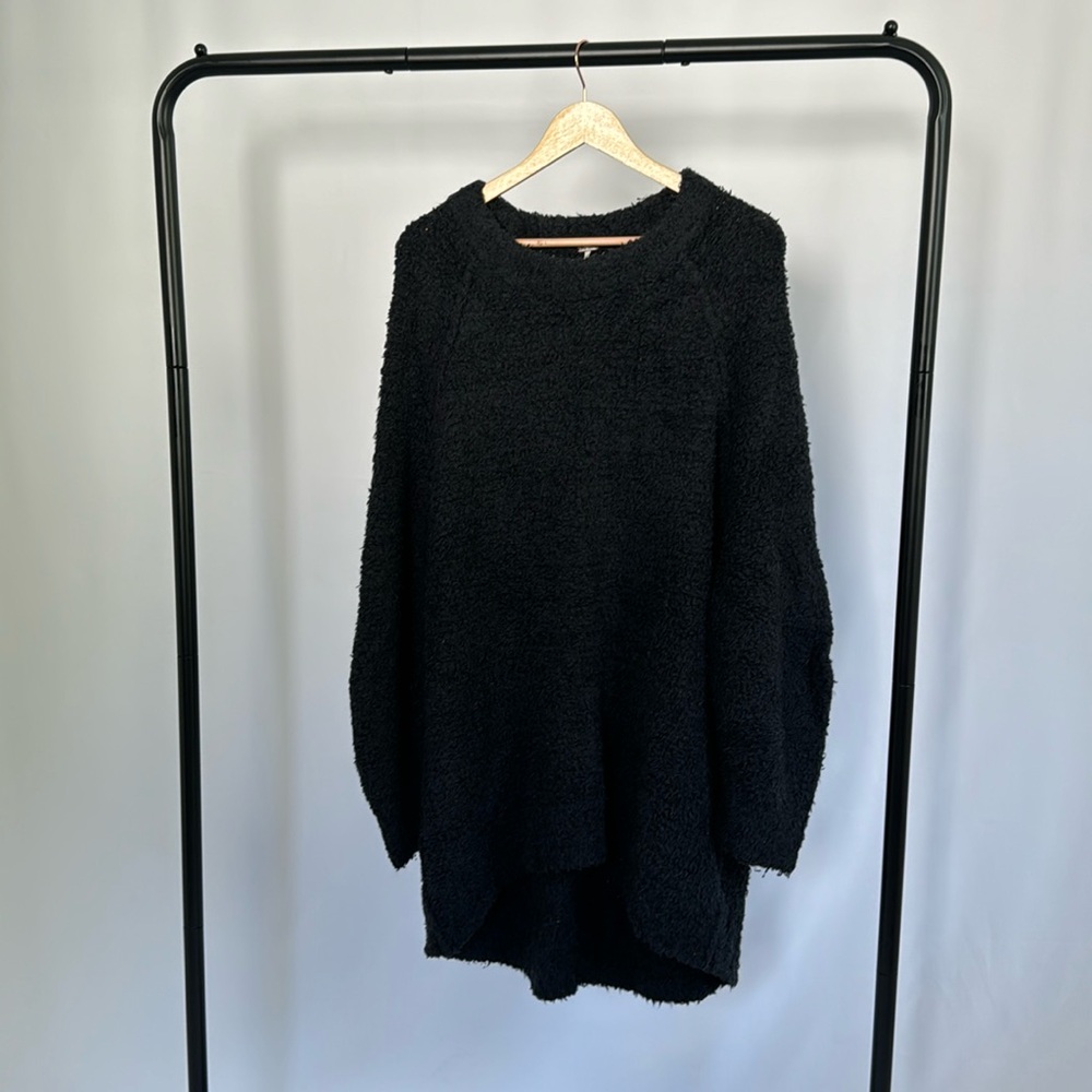 Black Fuzzy Long Sleeved Sweater Dress | Let’s Go to a Pumpkin Patch